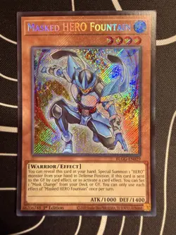 Masked HERO Fountain (Secret Rare) BLGG-EN029 (NM) 1st Edition Yu-Gi-Oh! Konami - Image 1