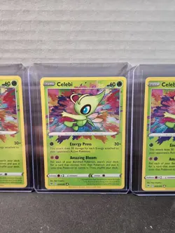 3x Celebi 009/185 Amazing Rare - 2020 Pokemon Vivid Voltage NM in Top Loaders! - Image 3