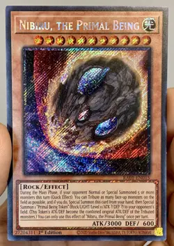 Yugioh Nibiru the Primal Being RA01-EN015 Platinum Secret Rare 1st Ed NM w/Track - Image 1