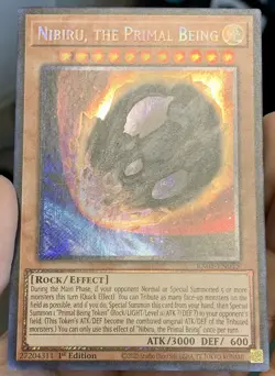 Yugioh Nibiru the Primal Being RA01-EN015 Platinum Secret Rare 1st Ed NM w/Track - Image 4