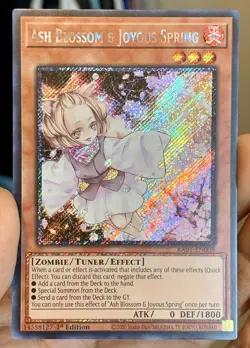 Yugioh Ash Blossom Joyous Spring RA01-EN008 Platinum Secret Rare NM w/Tracking - Image 1