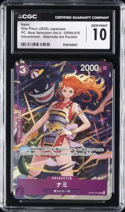 2025 ONE PIECE PC: BEST SELECTION VOL. 4 JAPANESE #OP09-070 NAMI CGC 10 GEM MINT - Image 1