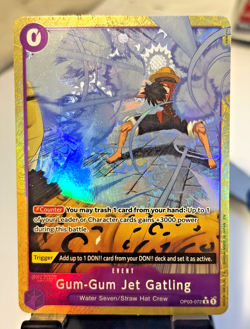 One Piece Gum-Gum Jet Gatling Alt Art OP03-072 R Best Vol. 2 PRB-02 English - Image 1
