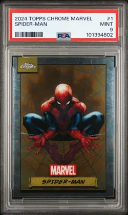2024 TOPPS CHROME MARVEL SPIDER MAN #1 PSA MINT {9} - Image 1