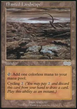 MTG magic cards 1x Blasted Landscape Urza's Saga Light Play, English - Image 1