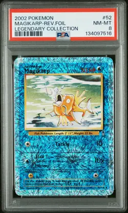 2002 POKEMON LEGENDARY COLLECTION #52 MAGIKARP-REVERSE FOIL PSA 8 - Image 1