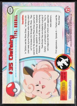 Clefairy #35 - Pokemon Topps Trading Cards Series 1 - Black Logo Non-Holo - NM - Image 2