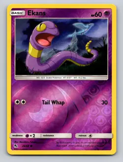 Ekans (Articuno Cameo) 26/68 Common Hidden Fates Pokemon Reverse Holo NM - Image 1