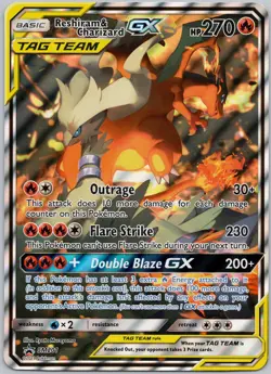 *Jumbo* Reshiram & Charizard GX - SM201 Holo Promo Sun & Moon Promo Pokemon NM/M - Image 1