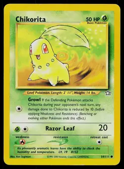 Pokemon Card Neo Genesis Chikorita 54/111 Common - Image 1
