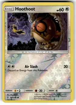 Reverse Holo Hoothoot 165/236 Common Unified Minds Pokemon NM - Image 1