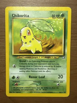 Chikorita 54/111 2000 Neo Genesis Pokemon Card TCG Vintage WOTC MP - Image 1