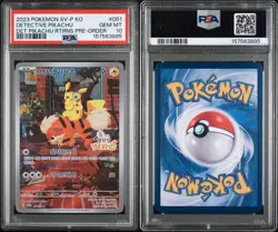 2023 Pokemon SV-P Korean Pre-Order #051 Detective Pikachu PSA 10 GEM MINT - Image 3
