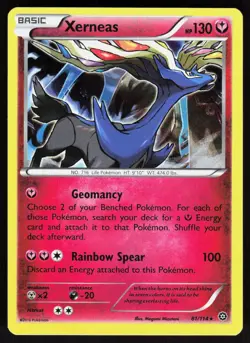 Xerneas 81/114 Rare Steam Siege Pokemon Holo Near Mint - Image 1