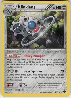 Klinklang 73/114 Rare Steam Siege Pokemon Holo Near Mint - Image 1