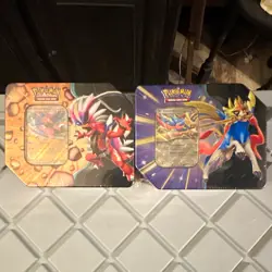 2 Pokemon TCG Slashing Legends Tin 2-Pack Zacian ex Koraidon ex Promo 2025 - Image 1