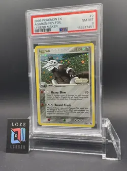 2006 POKEMON EX LEGEND MAKER #2 AGGRON-REVERSE FOIL PSA 8 - Image 1