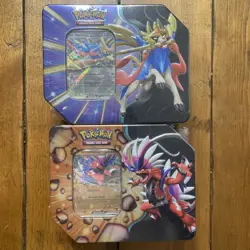 Pokemon TCG Slashing Legends Koraidon ex Tin And Zacian Ex Tin ( DR & JT Packs) - Image 1