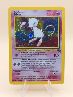 Mew Holo Rare Pokemon Black Star Promo #9 WOTC 1999-2000 SWIRL - Image 1