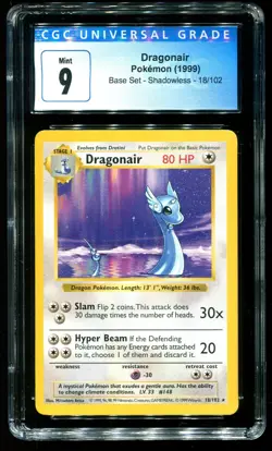 CGC 9 Dragonair Shadowless Rare Base Set 1999 Pokemon Card #18 - Image 1