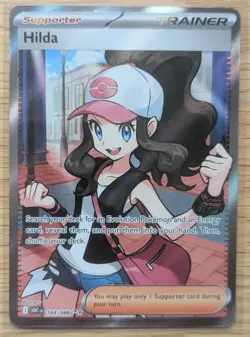 Hilda 164/086 White Flare HP Full Art Ultra Rare Holo Pokemon Card NM - Image 1