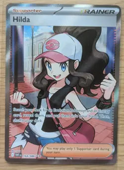 Hilda 164/086 White Flare HP Full Art Ultra Rare Holo Pokemon Card NM - Image 2