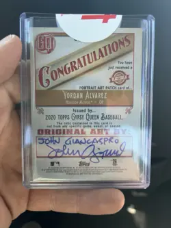 2020 Topps Yordan Alvarez • True 1/1 (One of One) • Artwork By John Giancaspro - Image 2