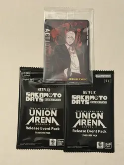 Union Arena Sakamoto Days Release Event Promo & 2x Packs - Image 1