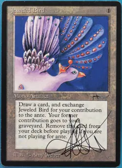 Jeweled Bird Arabian Nights PLD Artifact Uncommon SIGNED CARD (521477) ABUGames - Image 1