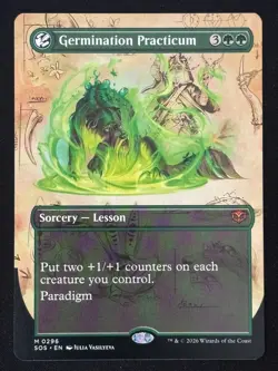 1x MTG Germination Practicum (Borderless) - Secrets of Strixhaven (SOS) #296 - Image 1