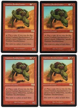 Viashino Sandswimmer x4 4x 1998 Urza's Saga PLAYSET Red Rare Creature MTG NM AZ1 - Image 1