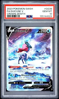 2023 POKEMON SWORD & SHIELD CROWN ZENITH #GG38 FULL ART/SUICUNE V PSA 10 - Image 1
