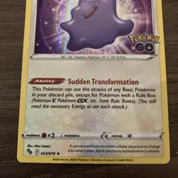 Pokemon Card - Ditto 053/078 Pokemon Go - POGO 2022 Holo Rare Near Mint - Image 3