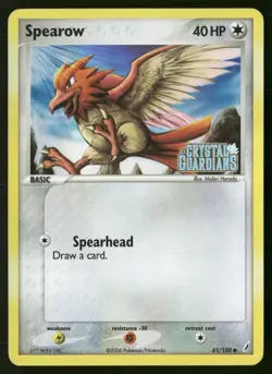 Pokemon Spearow Crystal Guardians Reverse Holo 61/100 Common Moderately Played - Image 1