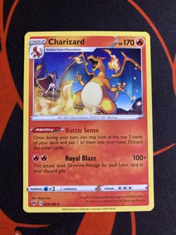 Pokemon TCG Charizard 025/185 Swsh04 Vivid Voltage Regular Non Holo Rare NM - Image 1