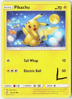 Pikachu 56/236 Common Unified Minds Pokemon Lightly Played - Image 1