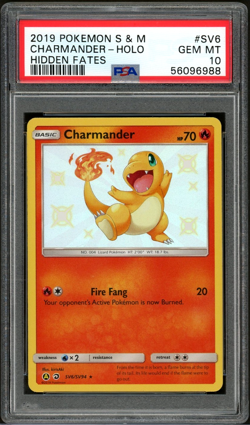 PSA 10 GEM Pokemon Charmander Hidden Fates Shiny Rare SV6/SV94 - Image 1