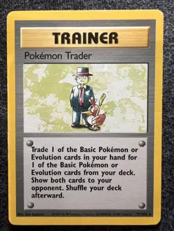 Pokemon Trader 77/102 Rare Non Holo Pokemon Card Lightly Played - Image 1