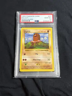 Pokemon Diglett Base Set Shadowless #47 PSA 10 Gem Mint - Image 1