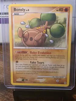 LP Pokemon TCG Bonsly Card 71/130 Diamond & Pearl Regular - Image 1