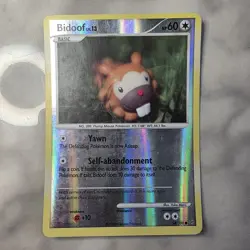 Pokemon Bidoof Stormfront 54/100 Reverse Holo Common 2008 Clay Card Yuka Morii - Image 1