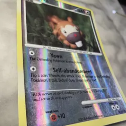 Pokemon Bidoof Stormfront 54/100 Reverse Holo Common 2008 Clay Card Yuka Morii - Image 2