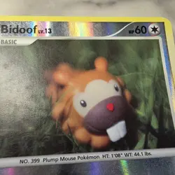 Pokemon Bidoof Stormfront 54/100 Reverse Holo Common 2008 Clay Card Yuka Morii - Image 4