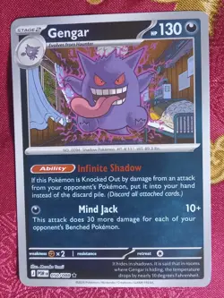 REVERSE FOIL gengar 050/088 Mega Evolution Perfect Order Pokemon RARE TCG card - Image 1