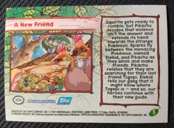 Topps Pokemon The Movie 2000 PIKACHU A NEW FRIEND SILVER FOIL CARD #5 BLue Logo - Image 2