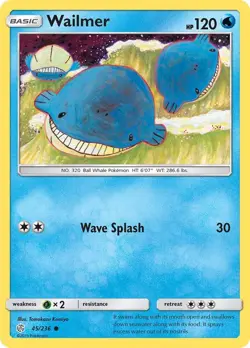 Wailmer 45/236 Common Pokemon SM - Cosmic Eclipse NM - Image 1