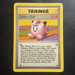 Vintage Pokemon TCG Clefairy Doll 70/102 Trainer Base Set Rare Wotc 1999 - Image 1