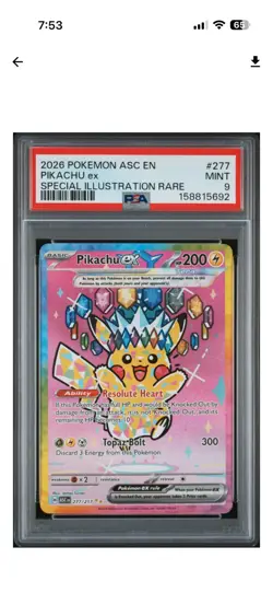 Pokemon Ascended Heroes Pikachu 277/217 PSA 9 - Image 1