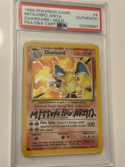 Charizard Holo Mitsuhiro Arita Signed 1999 Pokemon Game #4 PSA/DNA AUTO - Image 1