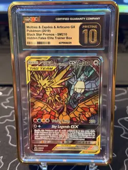 CGC Pristine 10 Pokemon TCG Moltres & Zapdos & Articuno GX SM210 Sm Holo (2019) - Image 1